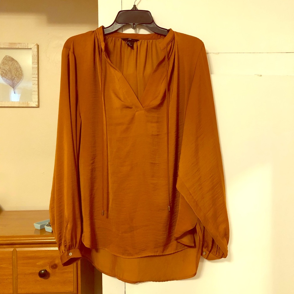 H&M Long Sleeve Gold Blouse